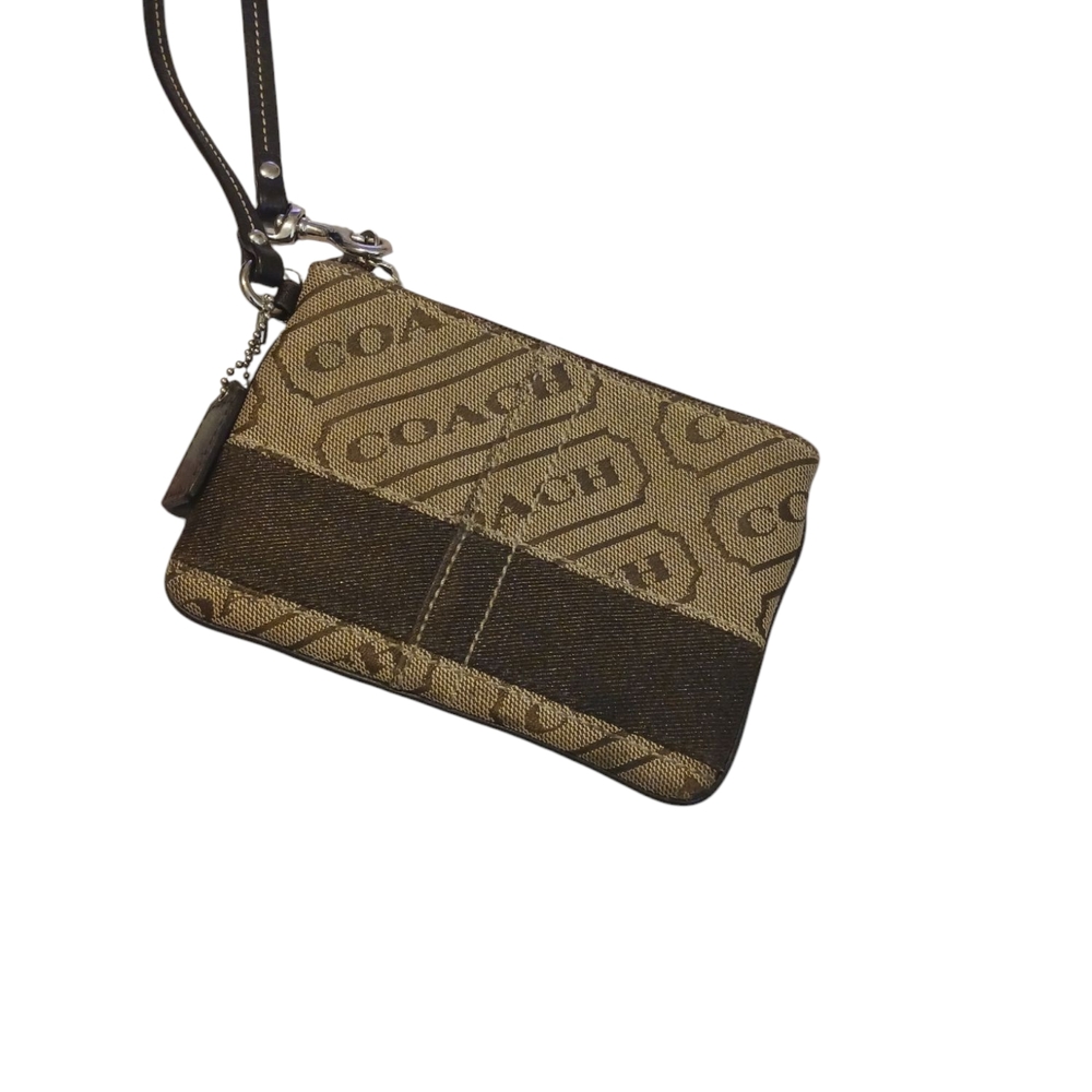 Coach Tan and Brown Wristlet